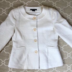 Theory Ivory Tweed Jacket (Size 6)